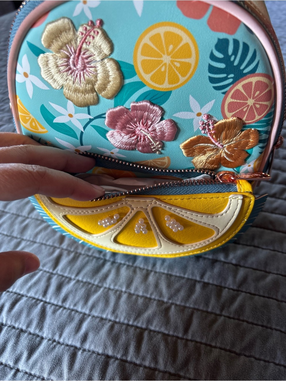 Loungefly Floral Citrus Mini Backpack - Picture 3 of 13